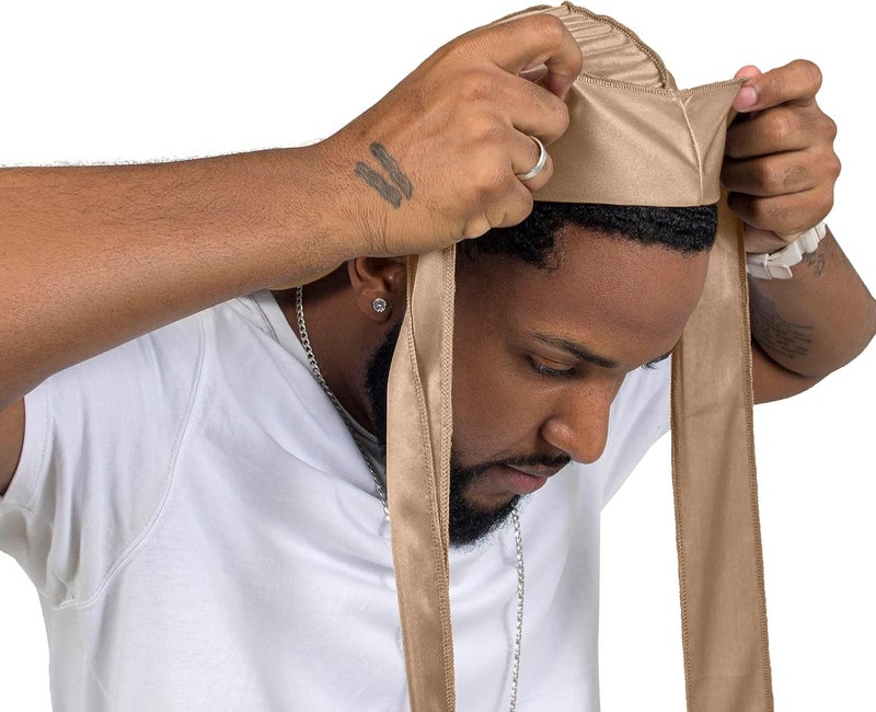 ForceWave 4PCS Silky Durags for Men Women 360 Waves with 1 Wave Cap, Silky Satin Durag Extra Long Tails - Image 4